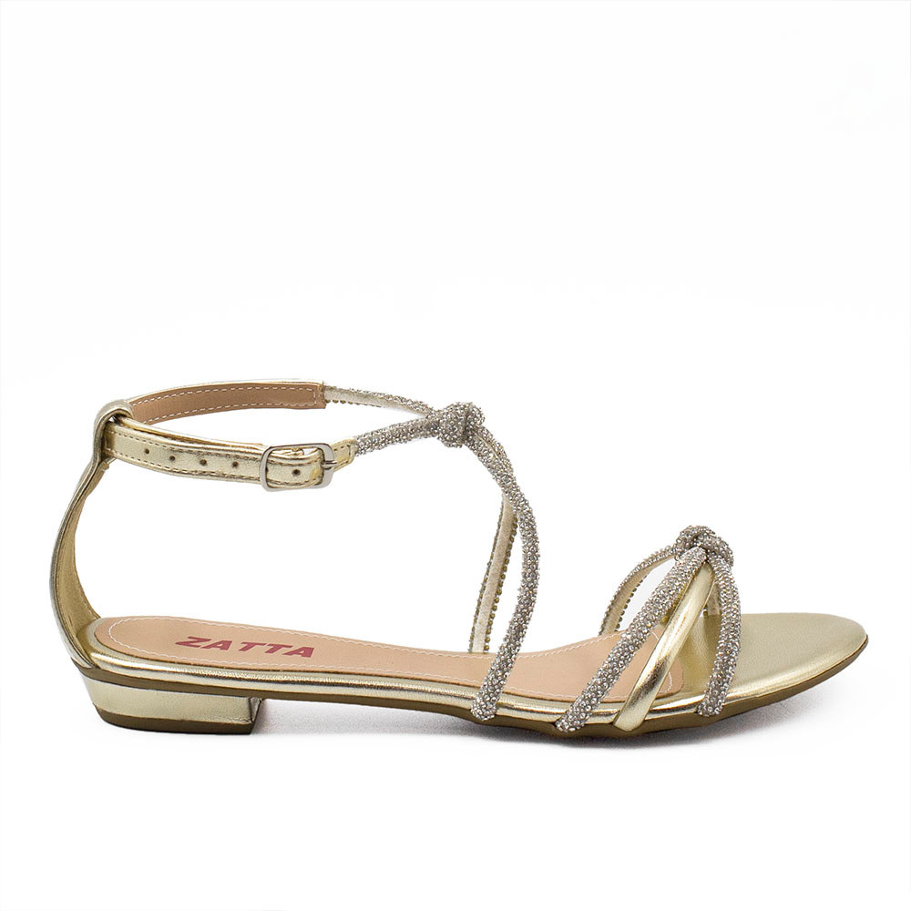 Rasteira Zatta Nó Brilho Strass Vanessa em Oferta na Shopee