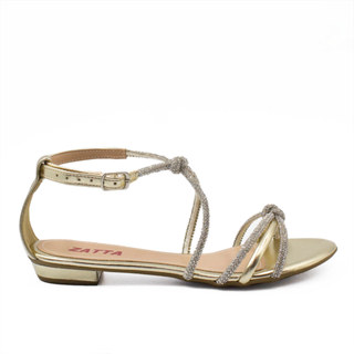 Rasteira Zatta Nó Brilho Strass Vanessa em Oferta na Shopee