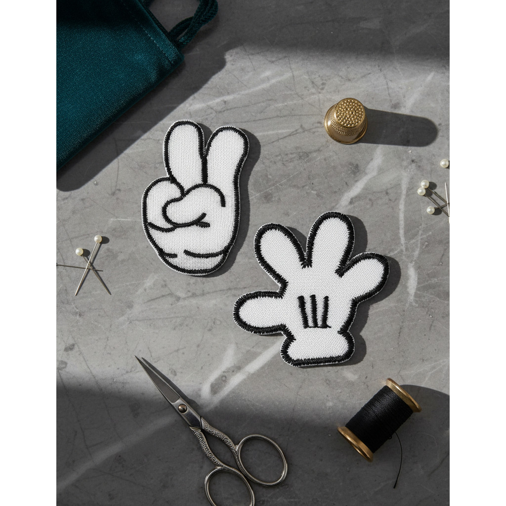Kit Apliques Termocolantes 2 Mãozinhas Inspiração Disney - Mickey