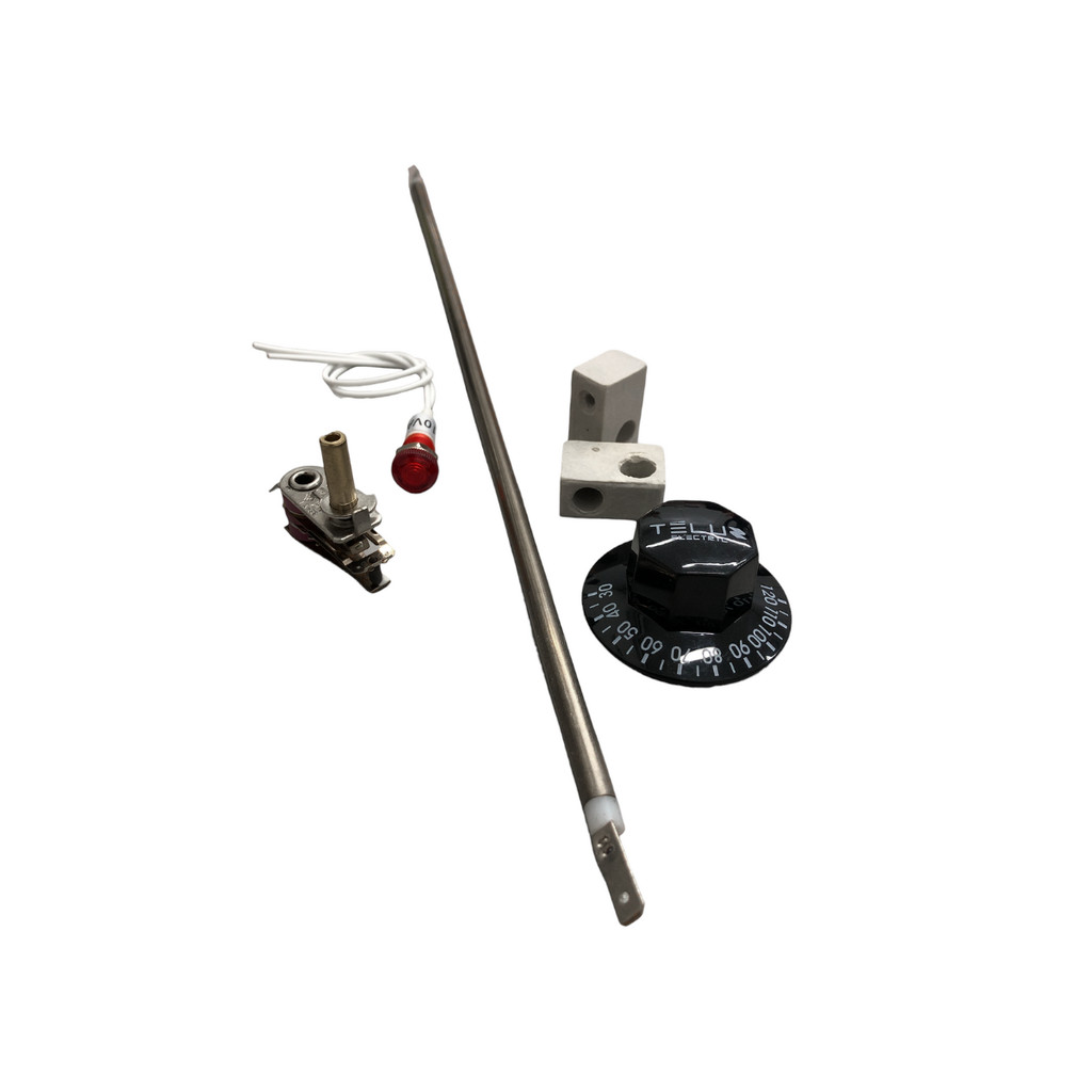 KIT TERMOSTATO + BOTÃO + RESISTÊNCIA + LÂMPADA ESTUFA 220V
