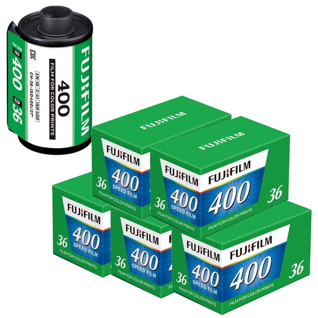 Kit 5 Filmes 35mm Colorido Fujifilm 36 Exposições Iso 400