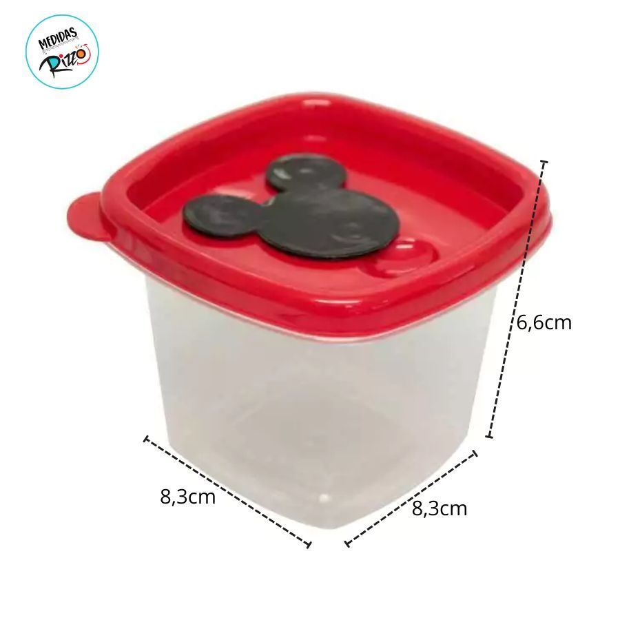 Conjunto 4 Potes de Plástico com Válvula - Mickey Mouse Vermelho - 1 unidade - Disney Original - Rizzo · foto 2