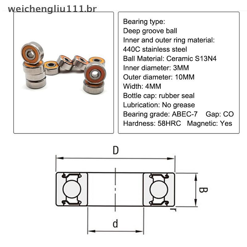 # weicheng 1 Peça De Carretel De Pesca De Fundição De Isca Inoxidável 5x10x4 3x10x4 5x11x4 Rolamentos Modificados Rolame em Oferta na Shopee