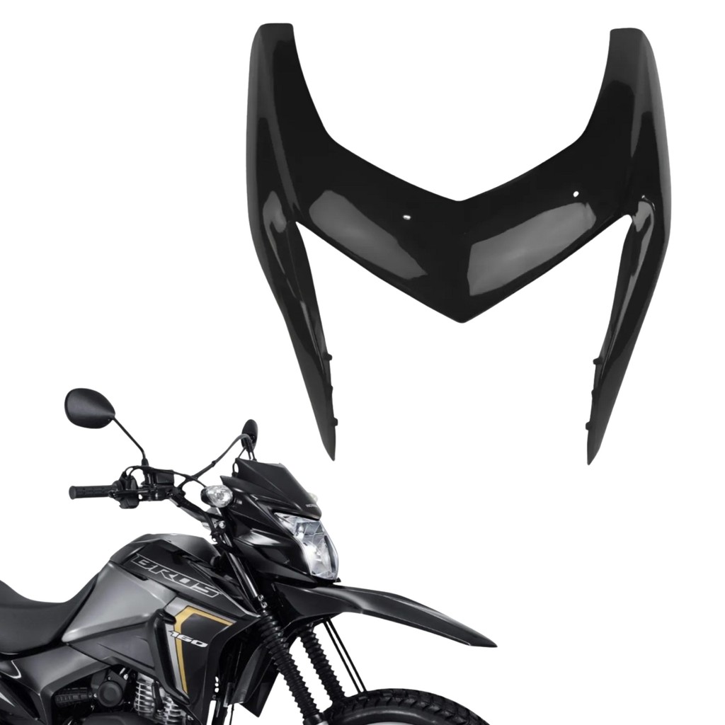 CARENAGEM CAPA FAROL BANANINHA FRONTAL HONDA NXR BROS 160 PRETO 2015 - 2021 PARAMOTOS HONDA
