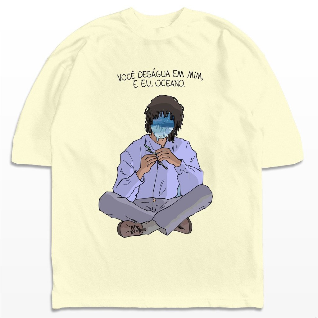 Camiseta Oversized E Eu Oceano Djavan Streetwear Harajuku Aesthetic Camisa Unissex