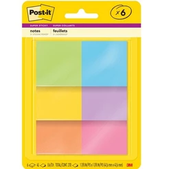 POST-IT Notas Super Adesivo 6 Cores 47,6MM X 47,6MM