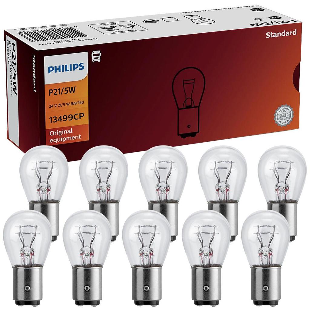 10 Lâmpada Philips Standart P21/5w 24v Bay15d 1034 Universal