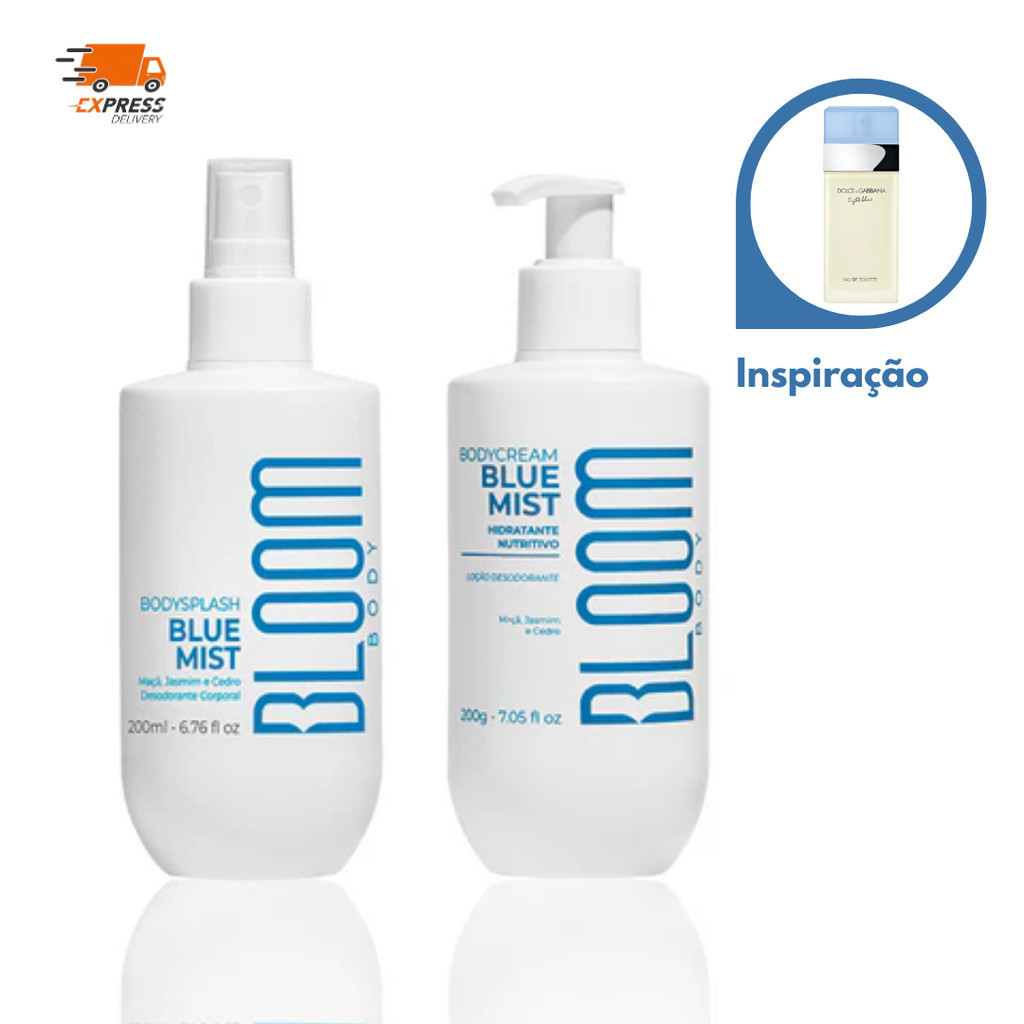 Kit Bloom Body Splash Blue Mist 200ml + Body Cream 200g [Entrega Rápida]