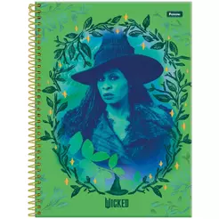 Caderno Universitário 20x27,5cm (Grande) 10 Matérias 160 Folhas Wicked 2 Elphaba Foroni