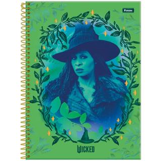 Caderno Universitário 20x27,5cm (Grande) 10 Matérias 160 Folhas Wicked 2 Elphaba Foroni em Oferta na Shopee