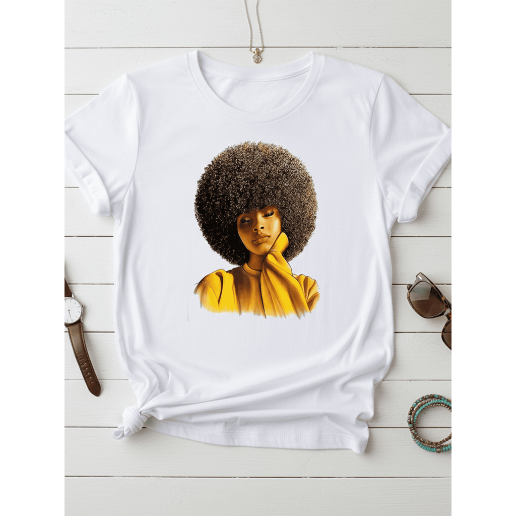 Tshirt Feminina Estilosa Estampada Raízes Estampada Lançamento Camiseta 100% Algodão Oversized Plus Size - Estampaê