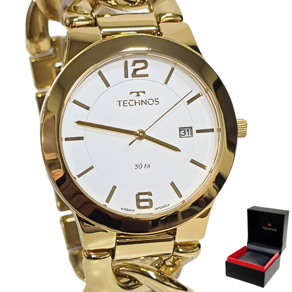 Relógio Technos Analógico Feminino Dourado 2115UL/4B em Oferta na Shopee