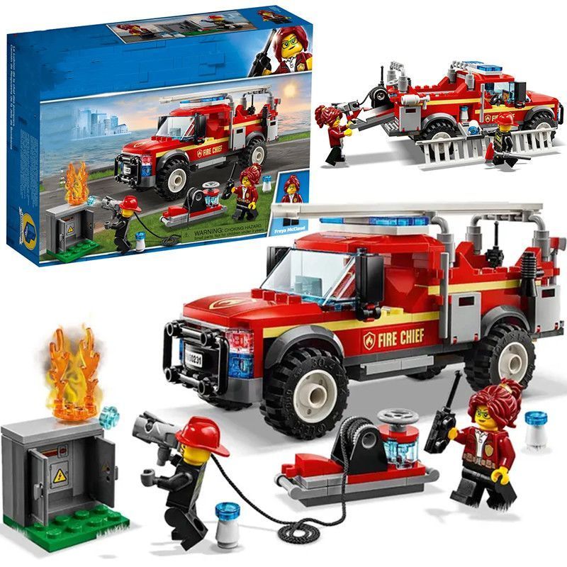 Lego blocos de construção cidade série fogo brigada caminhão emergência escada carro crianças educacional montagem menin