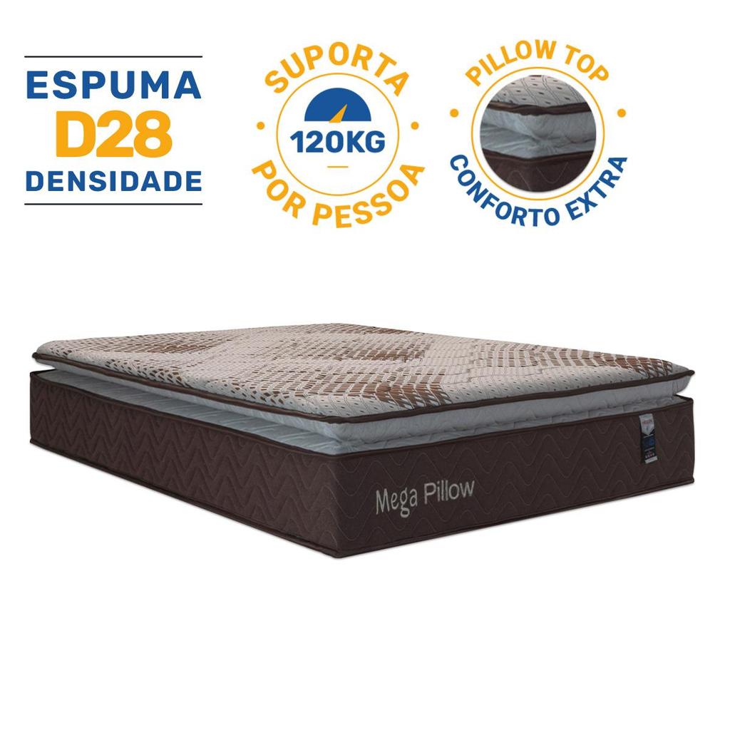 Colchão de Espuma D28 Mega Pillow Queen 158cm
