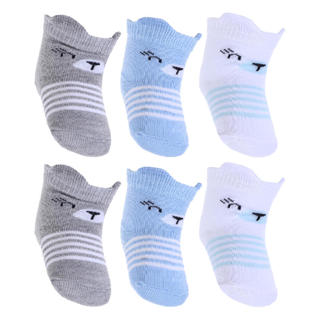 Kit Meia Bebê Family 06 Pares Com Orelinha Menino Tam 17/20 em Oferta na Shopee