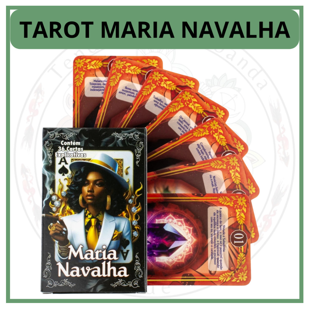Baralho Tarot Maria Navalha com 36 Cartas Auto Explicativas em Oferta na Shopee