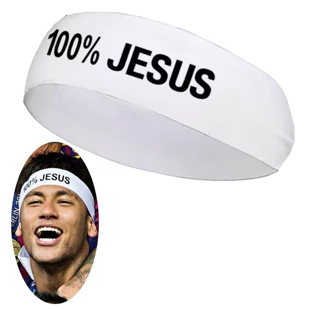 FAIXA DE CABELO 100% JESUS ESTILO NEYMAR CAMISA 10 DO SANTOS / MENINO NEY E BANDANA COR BRANCA Ess