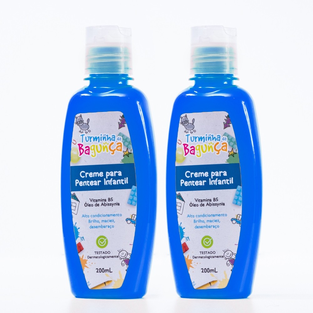 Kit 02 Frascos de Creme para Pentear Infantil TURMINHA DA BAGUNÇA 200 ml