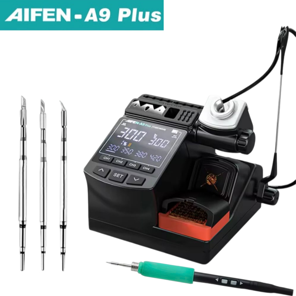 Estação de Solda Profissional Aifen A9 Plus 120W Bivolt com Pontas C210 Sugon para Manutenção Eletrônica em Oferta na Shopee
