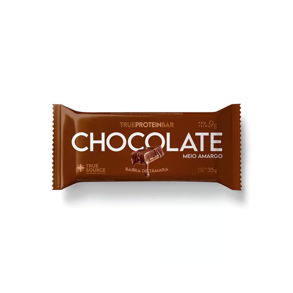Barrinha de Tâmara True Bar Protein - 1 Unidade de 35g Chocolate Meio Amargo - True Source em Oferta na Shopee