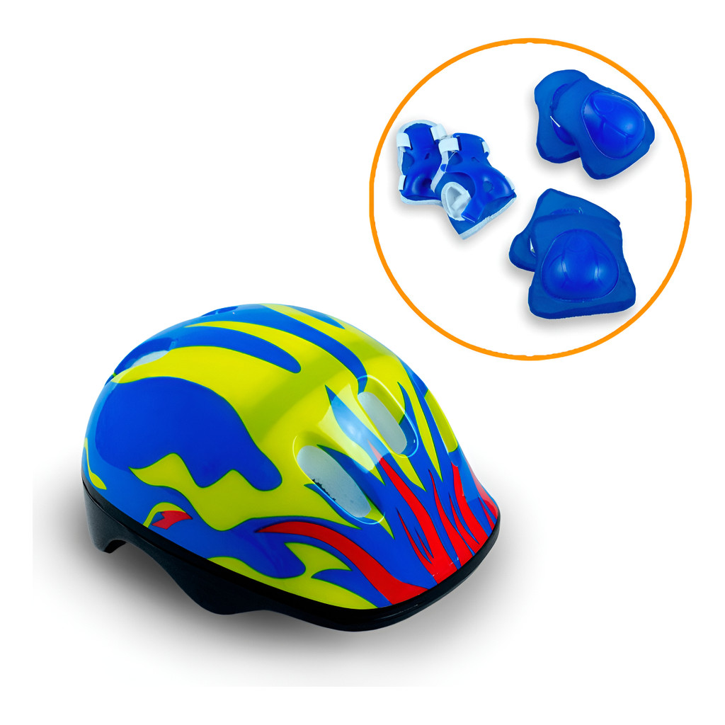 Kit De Proteção Capacete Ajustável Infantil Protetor Esporte