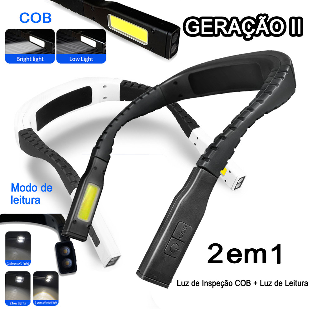 Multifuncional Pendurado Pescoço Luz Noturna Luz De Leitura Lanterna De Viagem Noturna  Luz De Inspeção COB em Oferta na Shopee