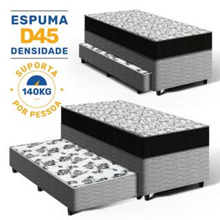 Cama Box com Colchão de Espuma D45 Ortobom Airtech 150 + Auxiliar de Espuma Unique Solteiro 88cm em Oferta na Shopee
