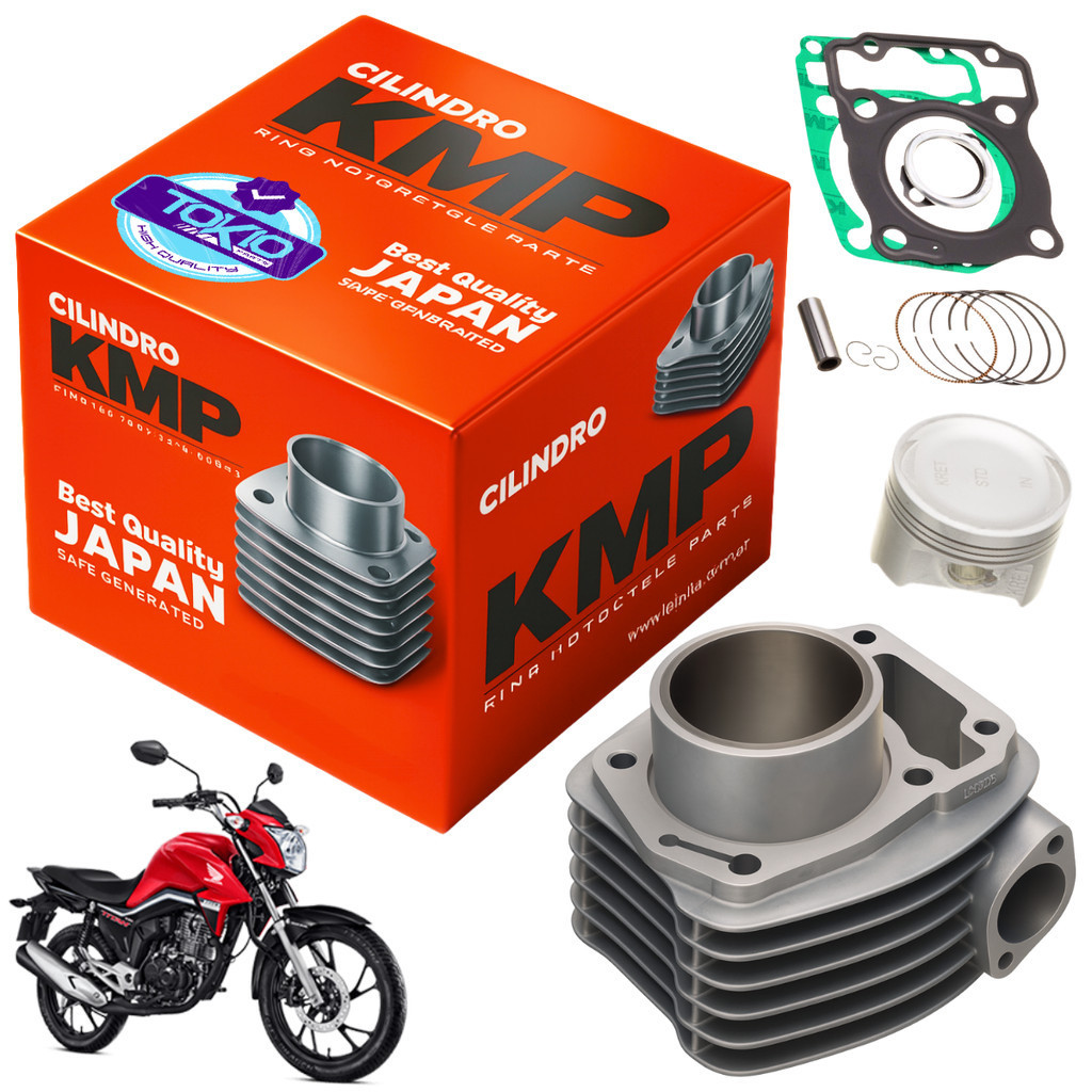 KIT KMP C/CILINDRO PISTAO ANEL E JUNTA CG 160 BROS 15 A 23 em Oferta na Shopee