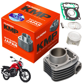 KIT KMP C/CILINDRO PISTAO ANEL E JUNTA CG 160 BROS 15 A 23 em Oferta na Shopee