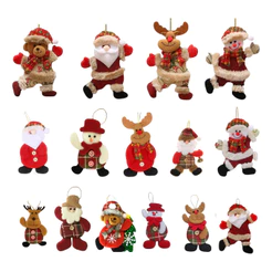Kit 12 Pendente De Natal Enfeite Arvore Pelúcia Papai Noel
