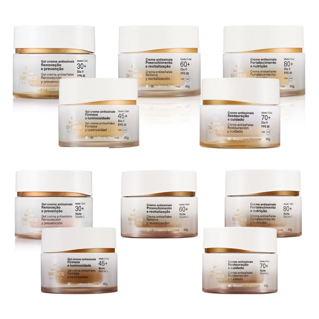 Chronos derma natura antissinais regular 30+ 45+ 60+ 70+ 80+ DIA E NOITE  LANCAMENTO em Oferta na Shopee