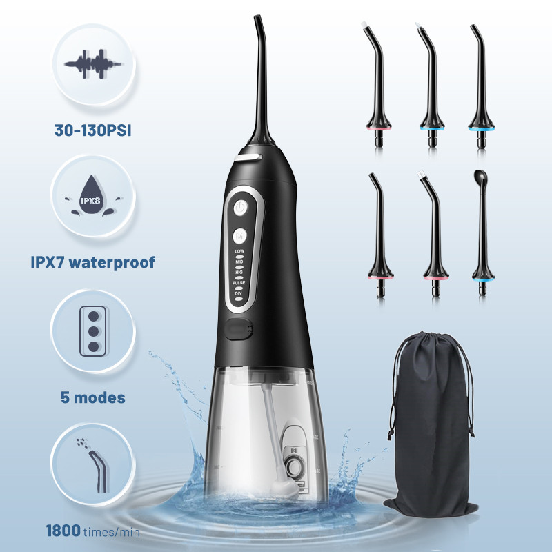 Irrigador Oral USB Recarregável Flosser Portátil , Tanque De Água 300ML , Cuidados Bucais À Prova Dwaterproof Dos Dentes