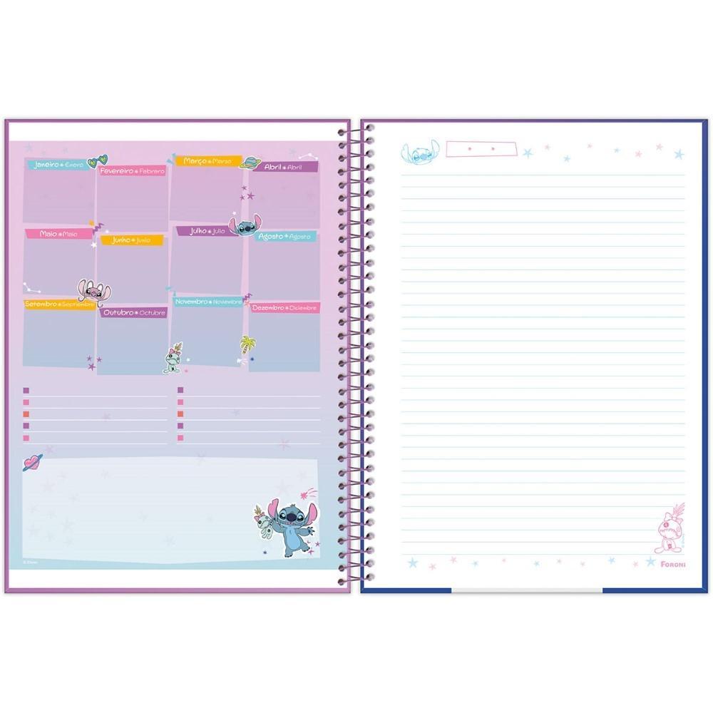 Caderno Universitário 20x27,5cm (Grande) 1 Matéria 80 Folhas Stitch Angel Besties Foroni · foto 2