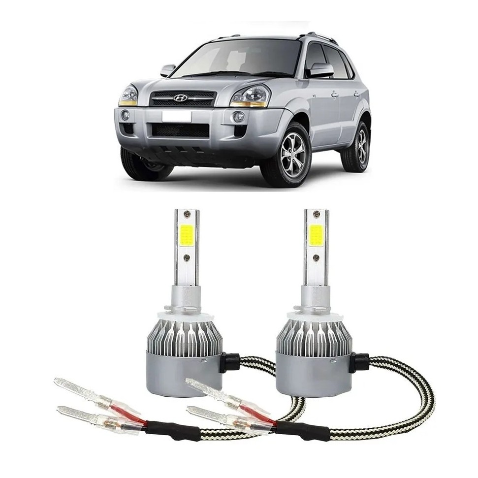 Par Lampada Super LED Farol de Milha Tucson 2006 2007 2008 2009 2010 2011 2012 2013 6000k H27