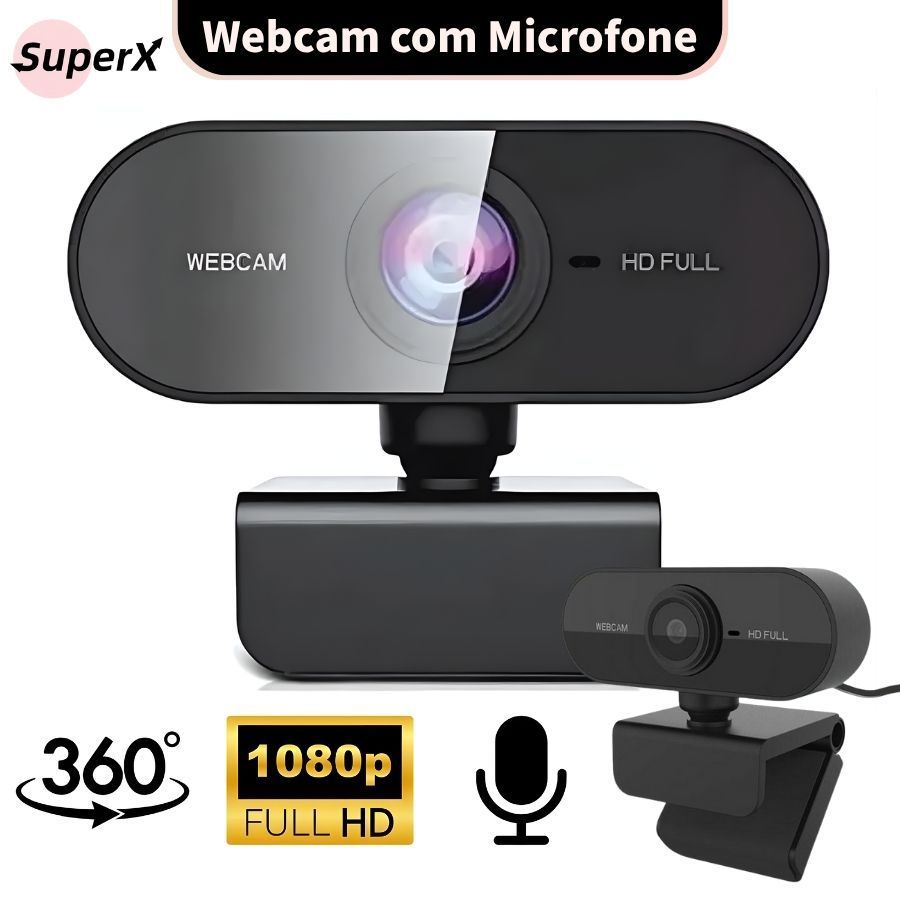 Webcam Full HD 1080p com Microfone para PC e Notebook – Ideal para Home Office e Aulas Online Webcam Full HD 1080p com Microfone para PC e Notebook – Ideal para Home Office e Aulas Online