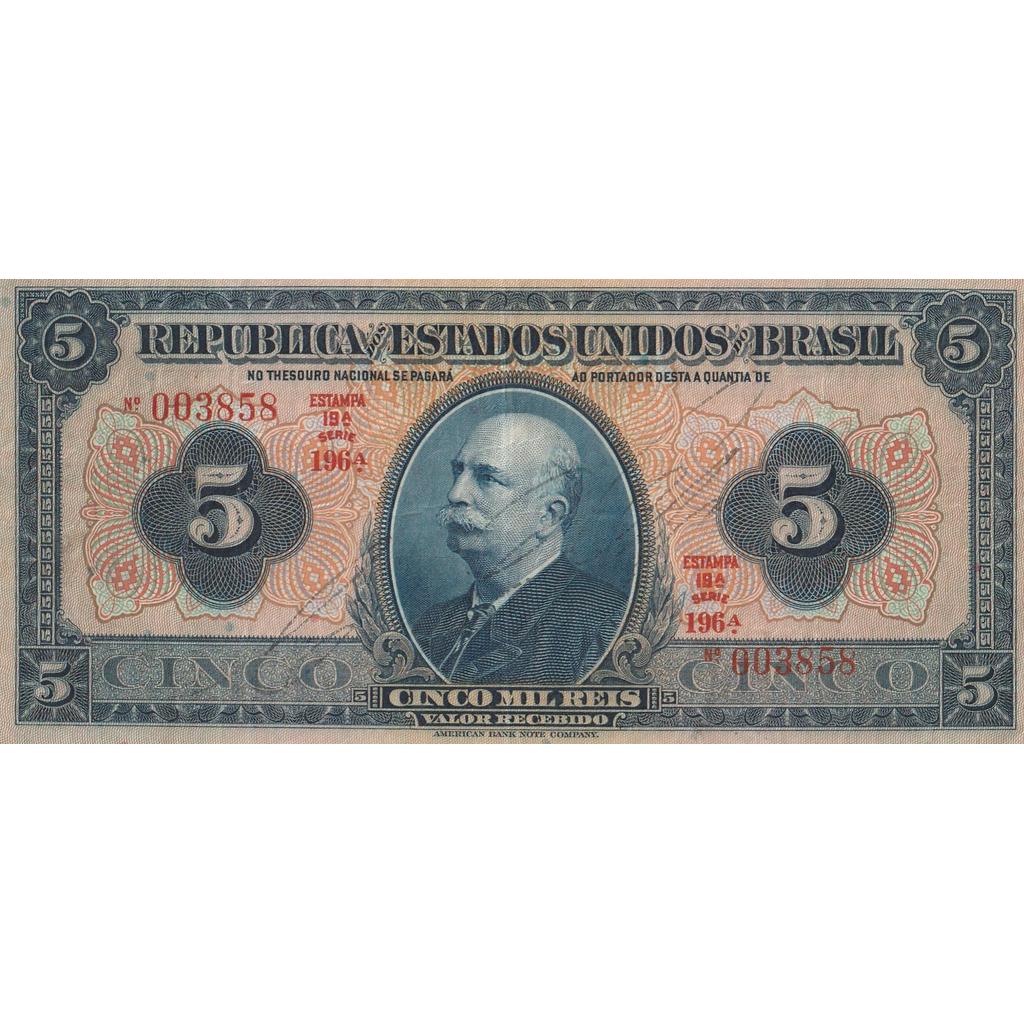 Cédula 5 mil réis (1924-1953) Estampa 19ª Série 196ª- r100b