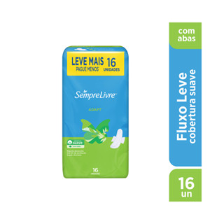 Absorvente Externo Sempre Livre Adapt Cobertura Suave com abas 16 Unidades em Oferta na Shopee
