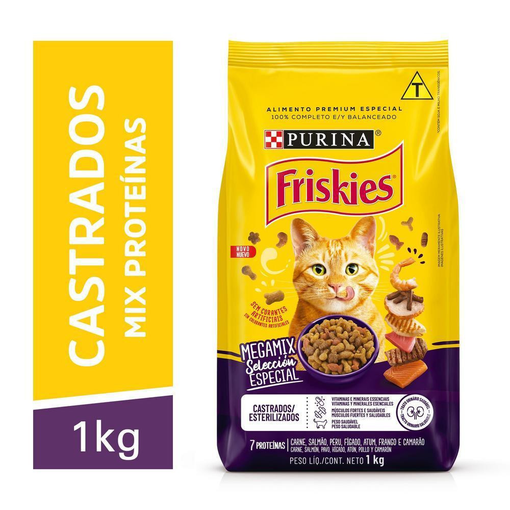 Ração FRISKIES gatos castrados Megamix 1kg em Oferta na Shopee