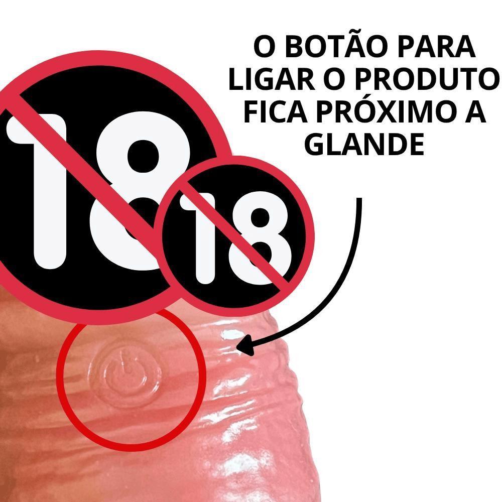 Extensor Peniano com Vibrador Recarregável Capa Realista e Macia Aumenta Espessura — imagem 2 de 2