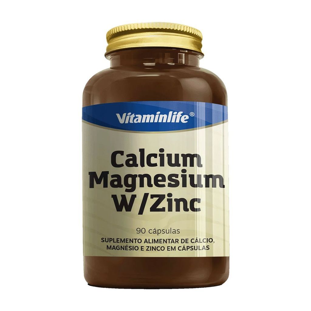 Calcium, Magnesium W/Zinc - 90 cápsulas - Vitaminlife
