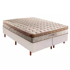 Conjunto Box Queen: Colchão Molas Paropas MasterPocket Ensacadas Eco Linho + Base CRC Courano White(158x198)