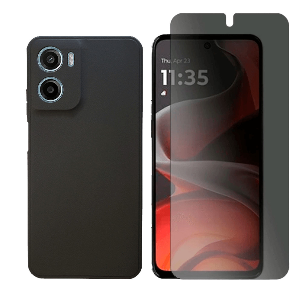 Capa Aveludada Para Motorola Moto G05 + Pelicula Privacidade
