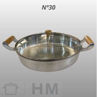 Frigideira Nº30 em Alumínio Batido/LINHA PREMIUM/Com Tampa de Vidro ou Aluminio em Oferta na Shopee