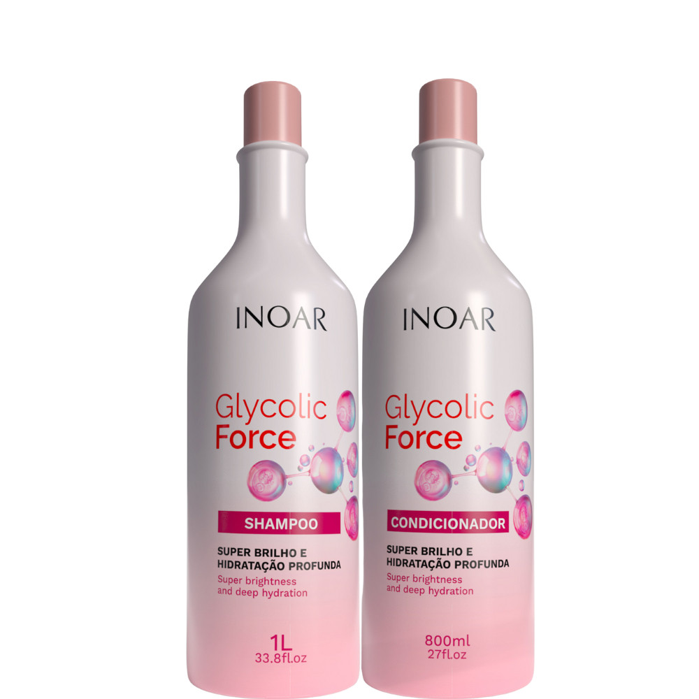 KIT INOAR GLYCOLIC FORCE SH LT + COND 800ML em Oferta na Shopee