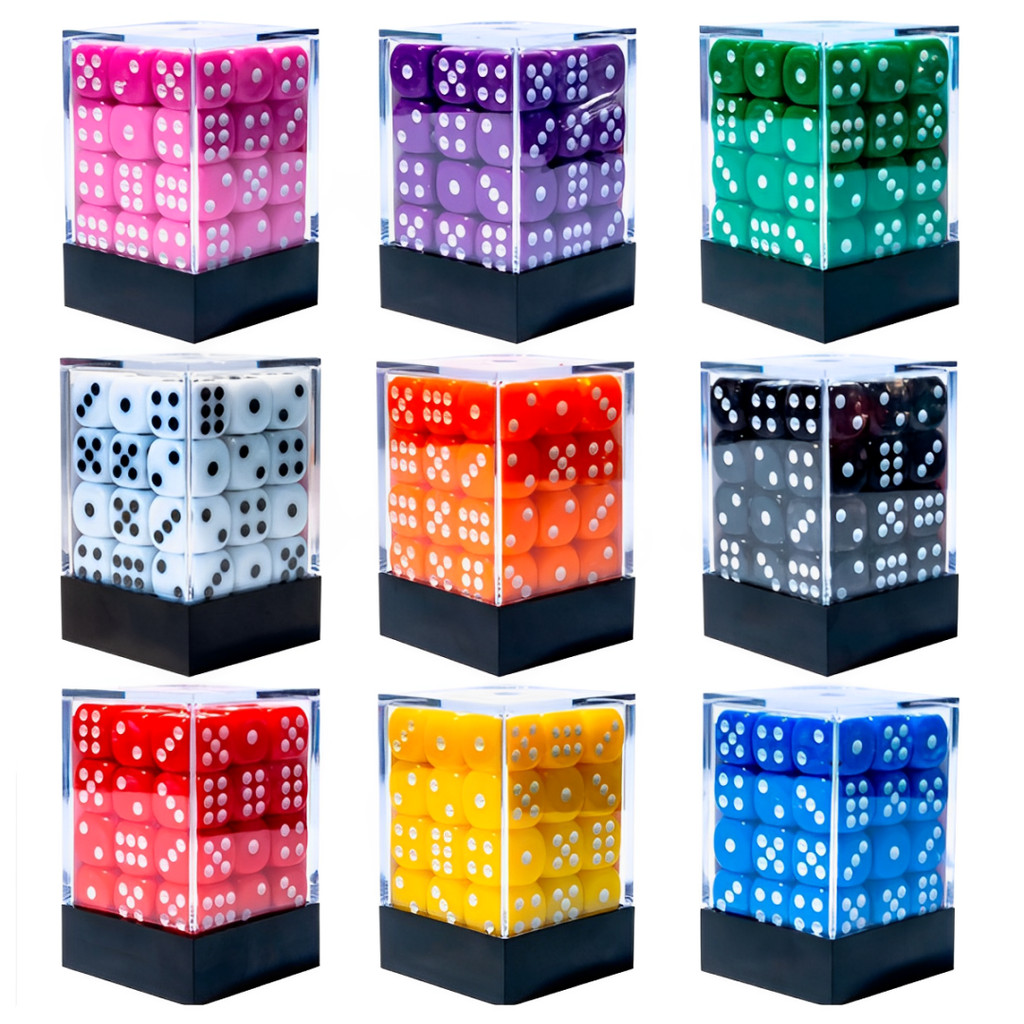 Kit Central Dice 36 Dados D6 12mm Opaco Colorido Marcadores RPG Pokemon Magic em Oferta na Shopee