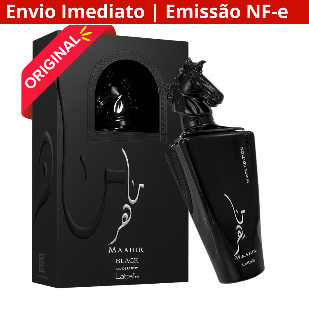 Perfume Maahir Black Edition Lattafa Eau De Parfum 100ml Original Com Selo Oficial em Oferta na Shopee