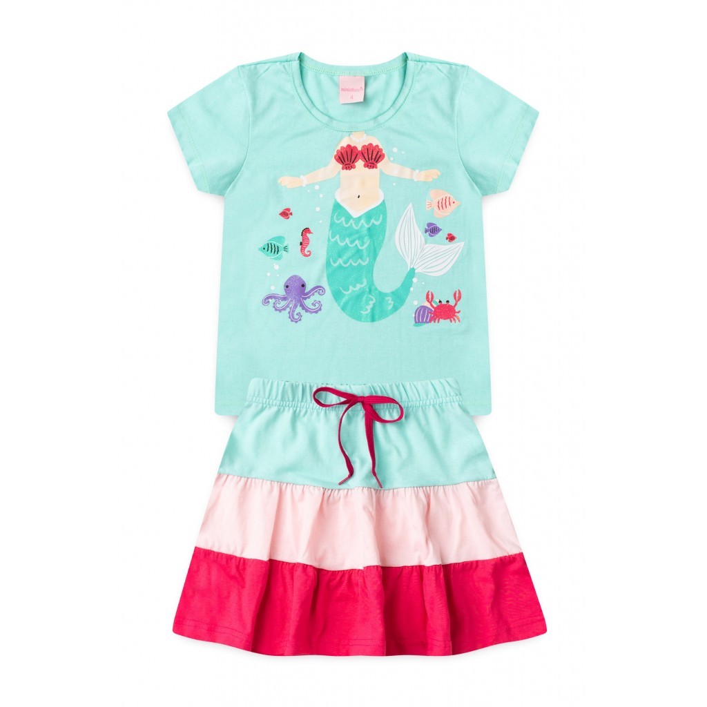 Conjunto Infantil Feminino Universo Das Sereias em Oferta na Shopee