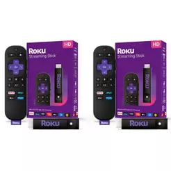 Kit 2 Roku Streaming Stick p/ TV HD/FHD c/ Voz
