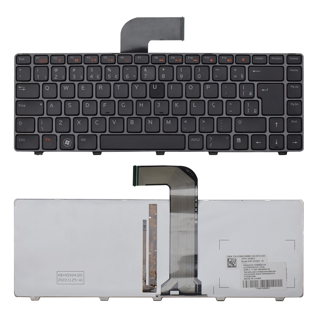 Teclado para Notebook Dell Part Number NSK-DX2BC | Com Iluminação