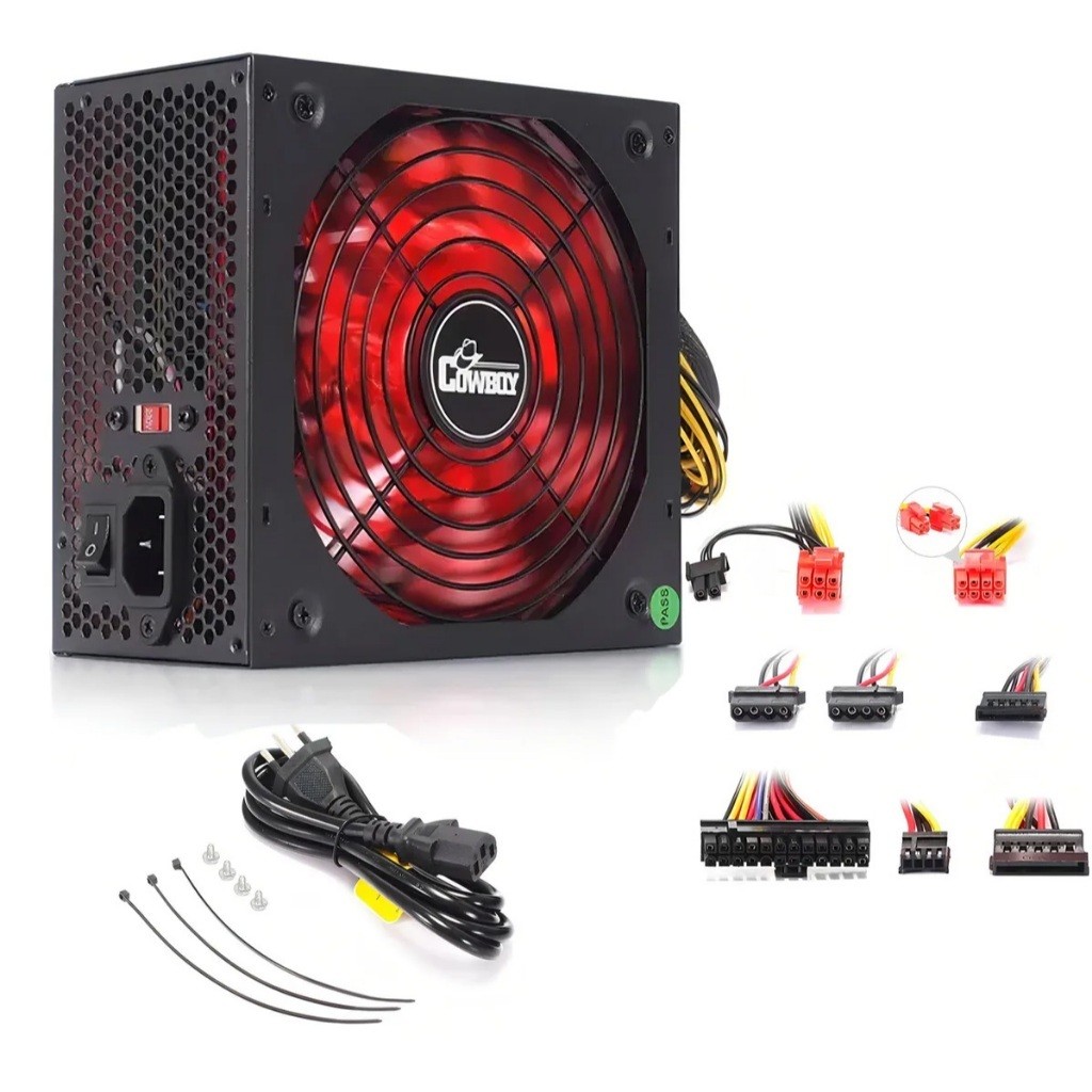 Fonte Atx Alimentação 500W Para PC Fan Luz RGB Gamer Ativo Bivolt Automático Sil
